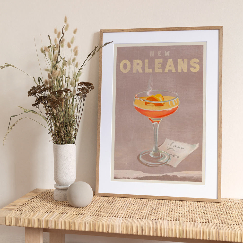 New Orleans Cocktail Travel Poster - Art Print by The Whiskey Ginger