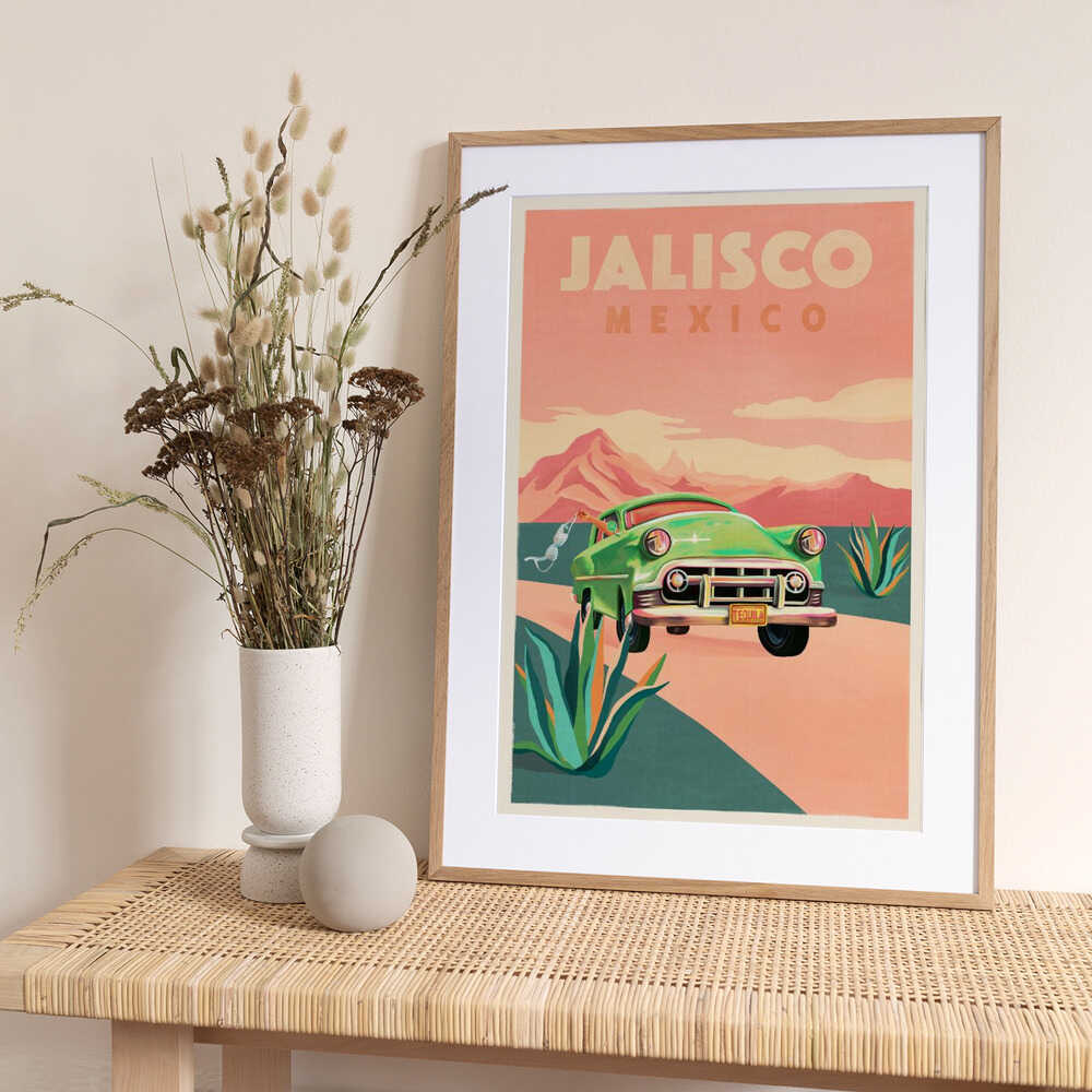 Jalisco Mexico Vintage Travel Poster - Art Print by The Whiskey Ginger Travel Poster