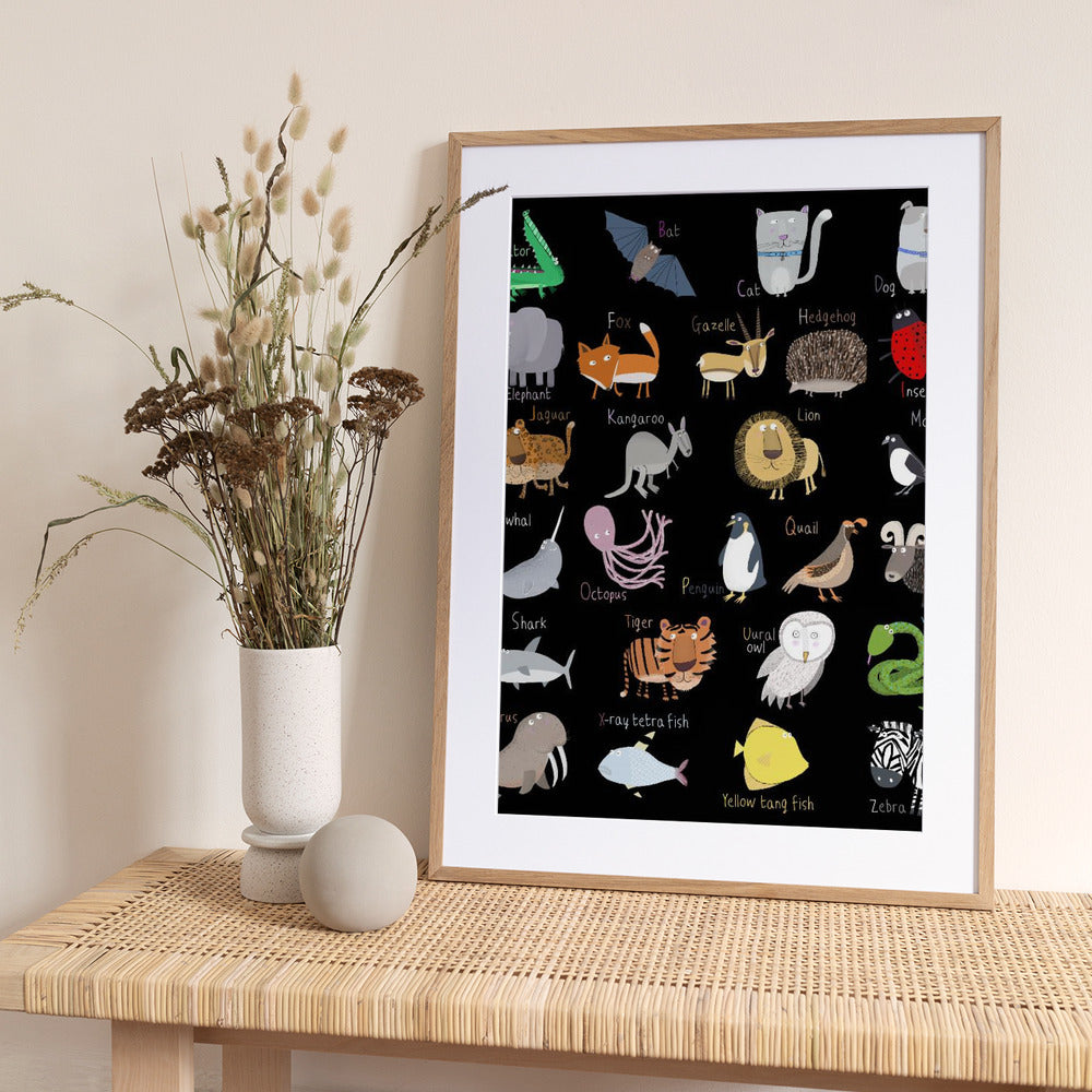 Alphabet Black White - Art Print by Carla Daly