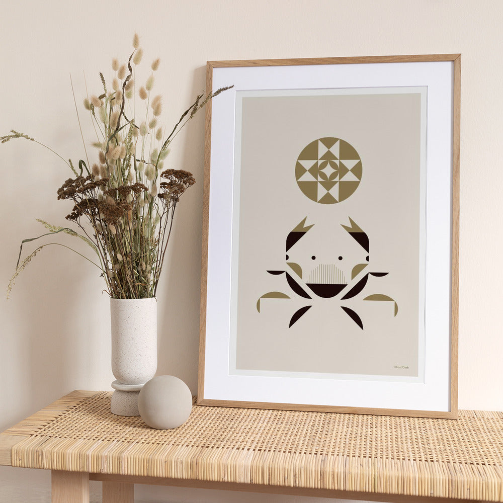 Golden Animals - Ghost Crab (White) - Art Print by Studio Soleil