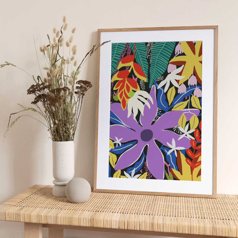 Abstract Floral Composition With Bold Colors - Art Print by Little Dean