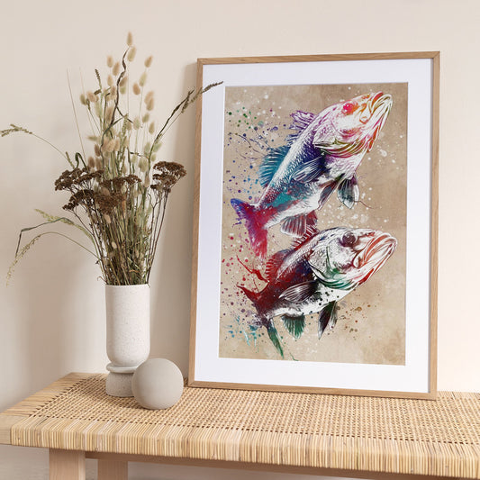 Sport Fishing 1 - Art Print by Justyna Jaszke