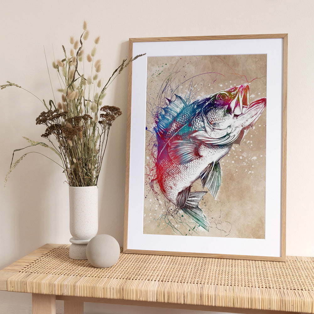 Sport Fishing - Art Print by Justyna Jaszke
