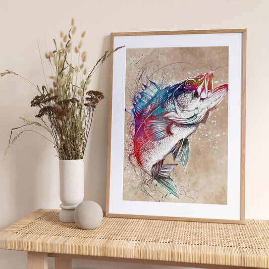 Sport Fishing - Art Print by Justyna Jaszke
