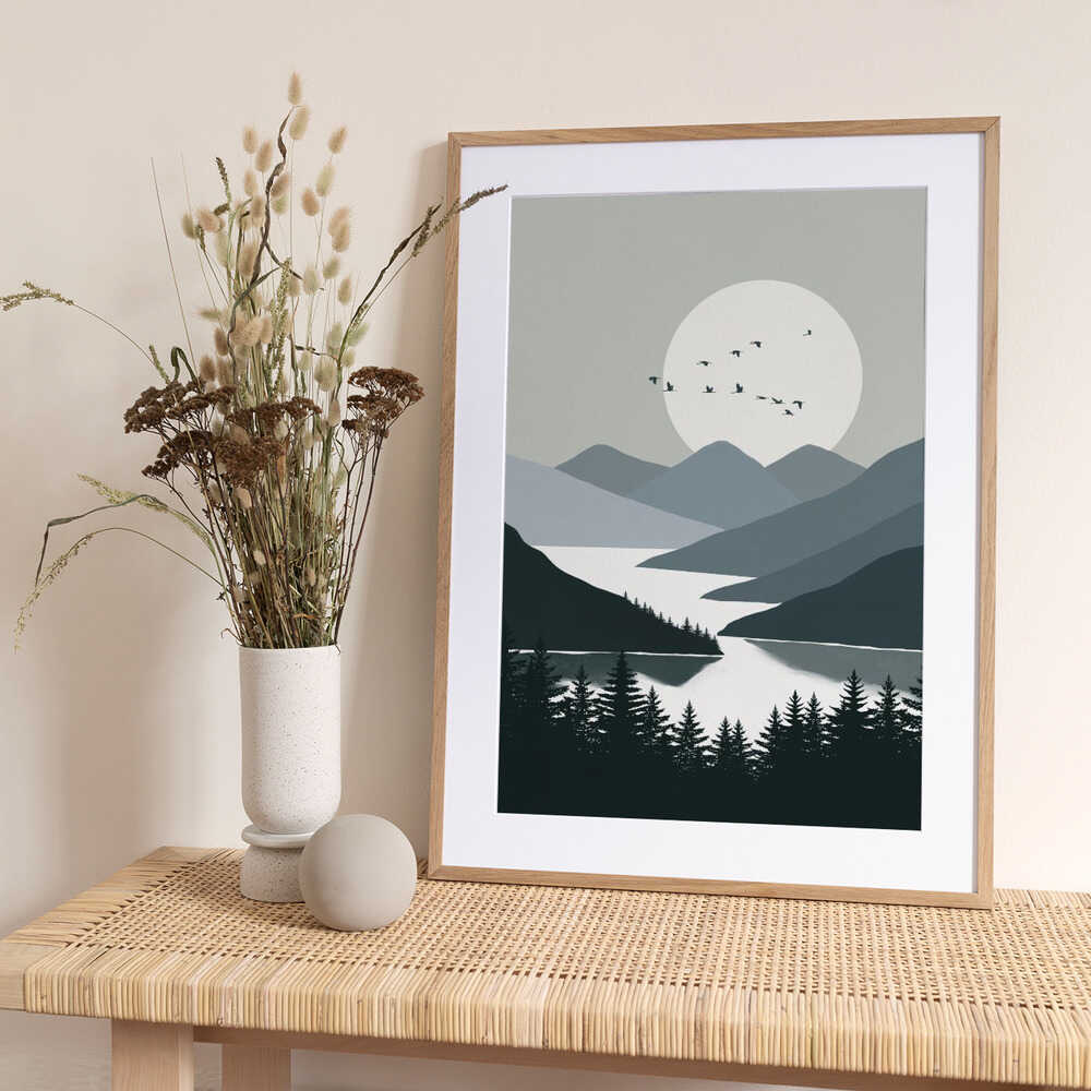 Featuring A Large Moon - Art Print by Little Dean