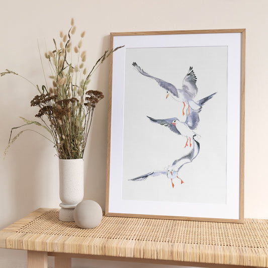 Seagull Flight - Art Print by Isabelle Brent