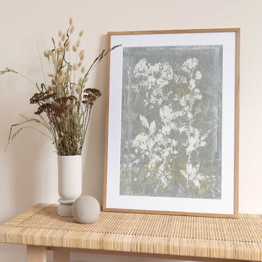 Faded Floral Silhouette - Art Print by cartissi
