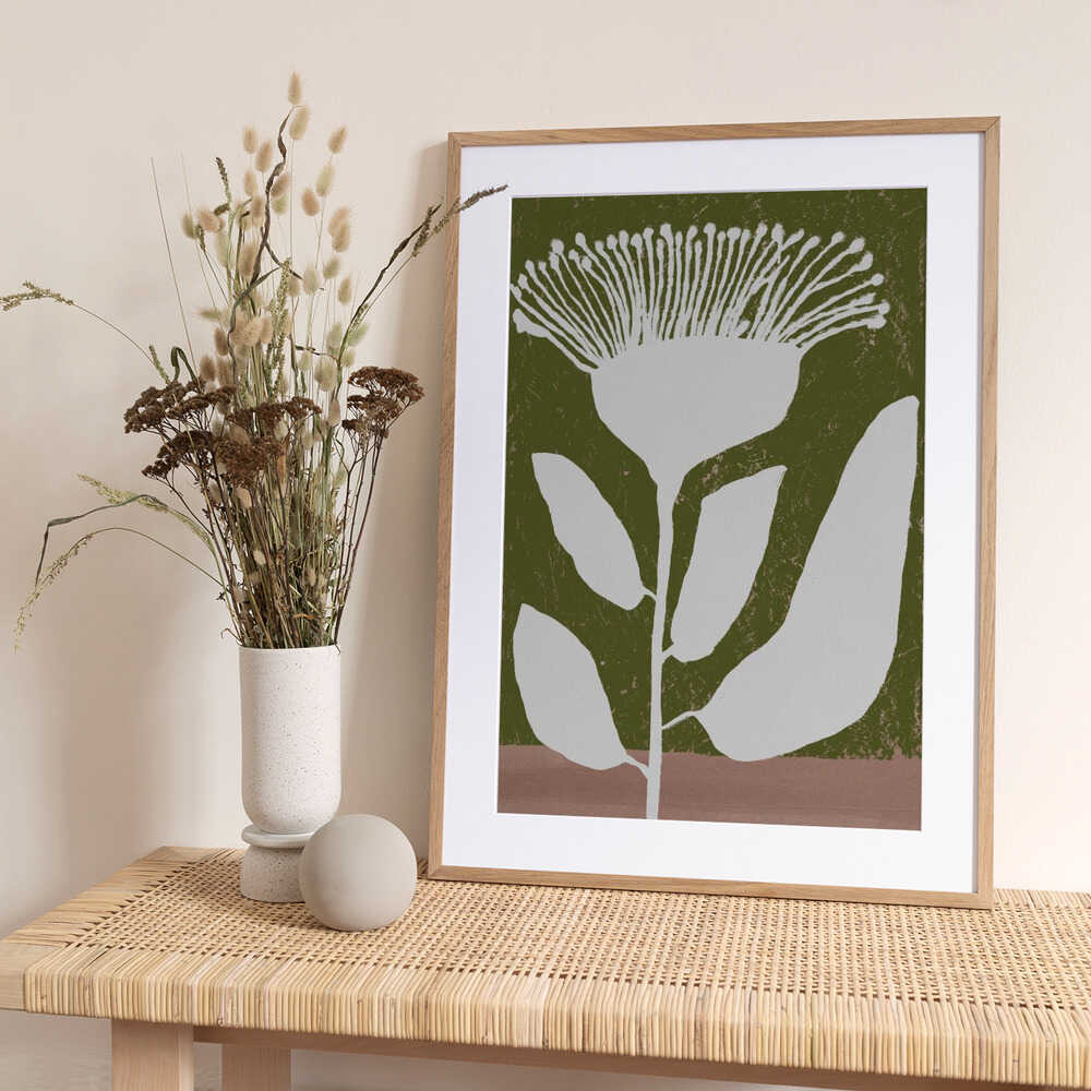 Botanical Design Of A Flower Against - Art Print by Little Dean