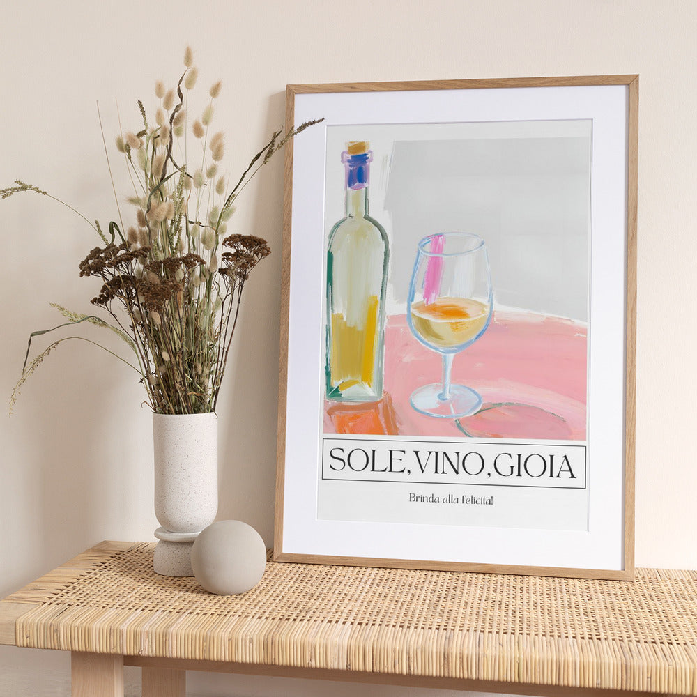 Sole, vino, gioia - Art Print by Ohkimiko