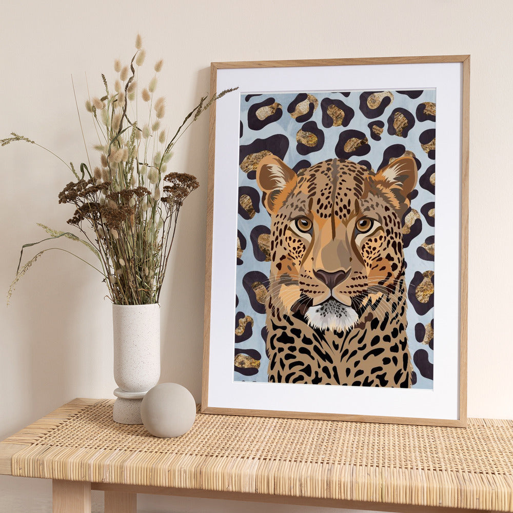 Leopard Print Leopard Blue - Art Print by Sarah Manovski