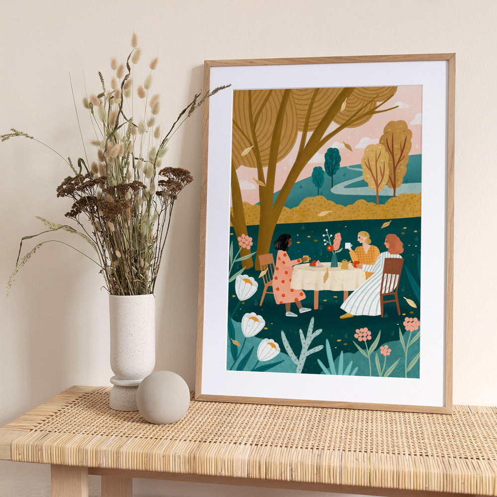 Autumn Tea Party - Art Print by Bea Müller