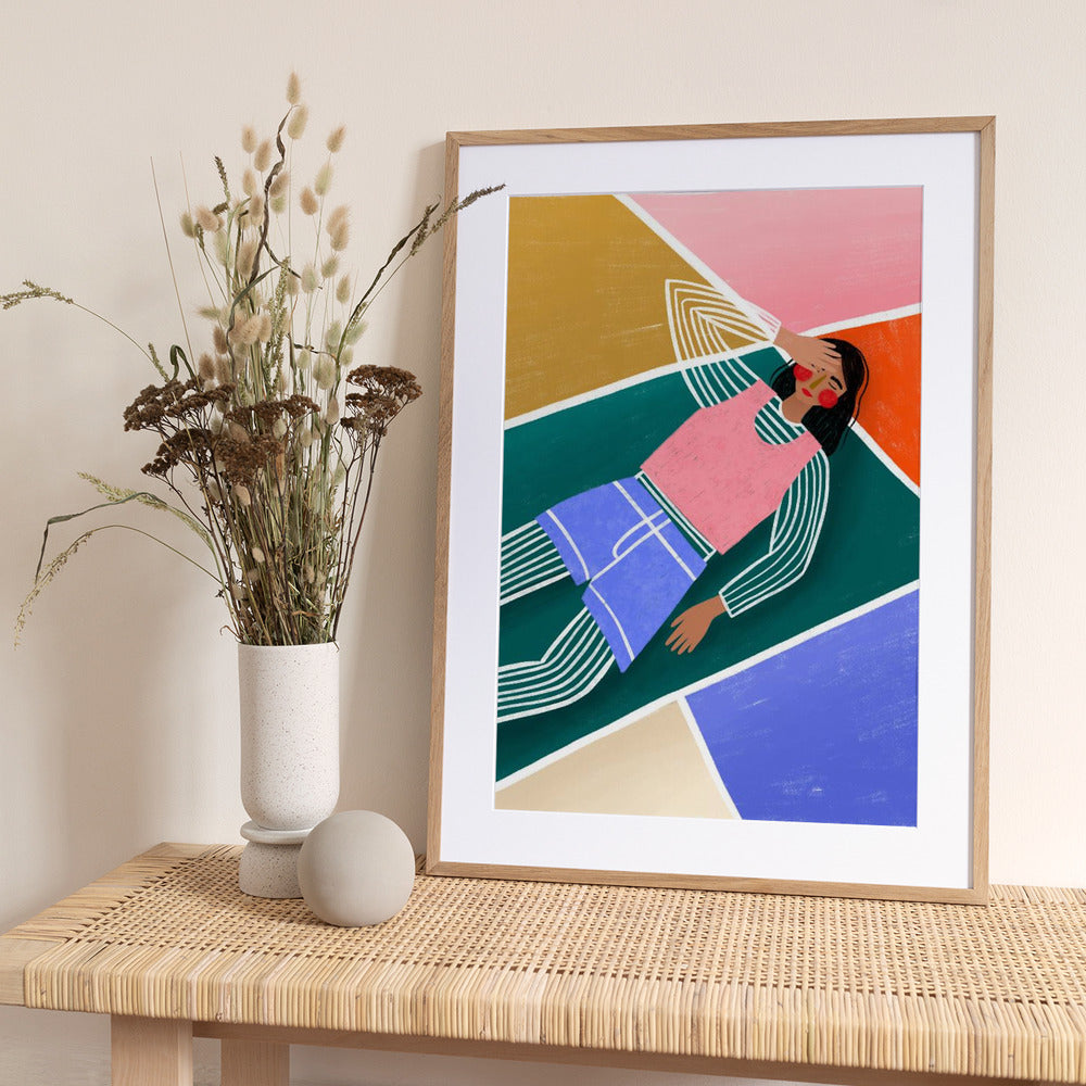 Vibrant Lady Resting - Art Print by Bea Müller