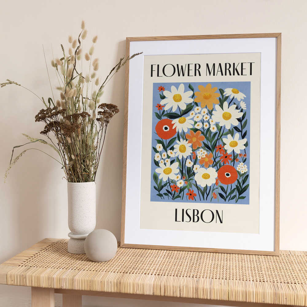 Flower Market Lisbon Portugal - Art Print by Dirkie Nell