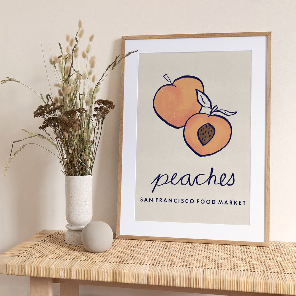 Food Art - Peaches San Francisco Food Market - Art Print by Dirkie Nell
