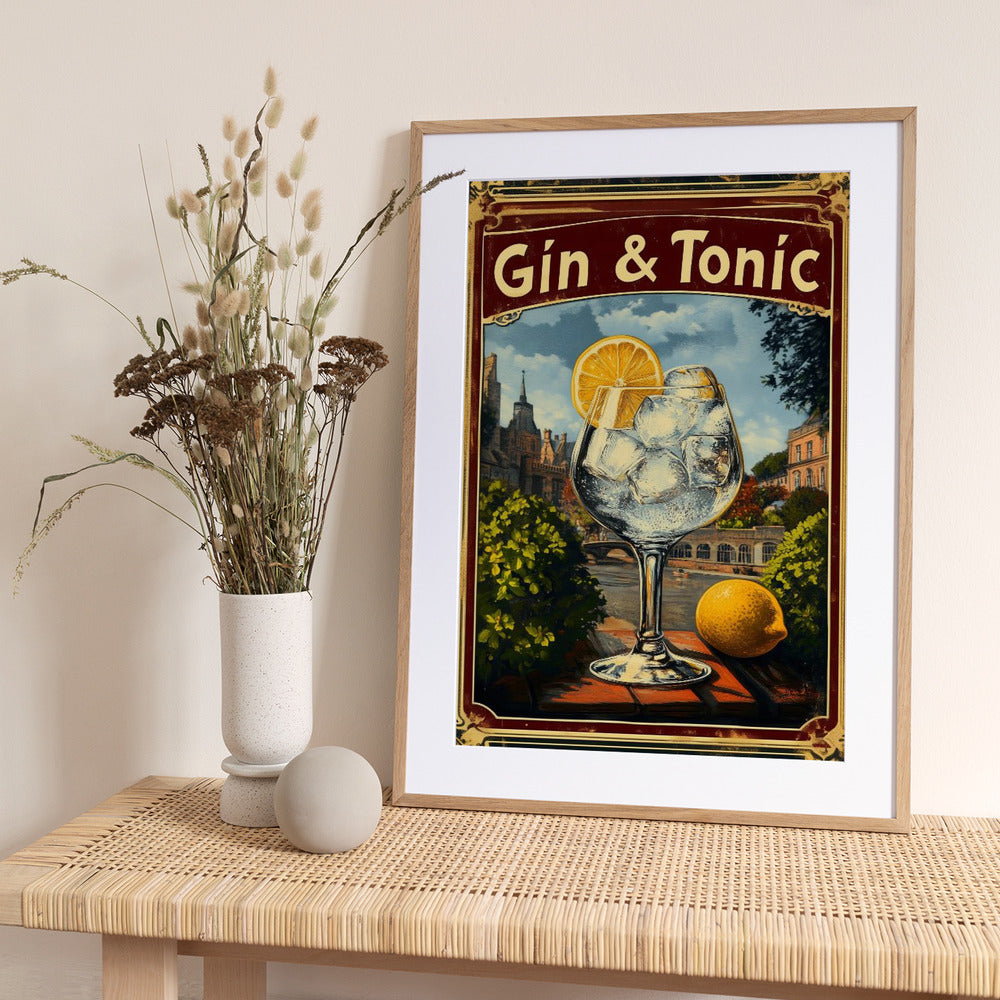 Gin and Tonic Vintage - Art Print by Andreas Magnusson