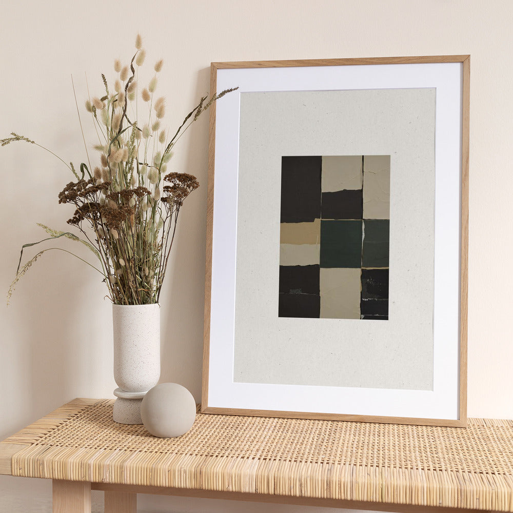 Textured Grid Harmony - Art Print by THE MIUUS STUDIO