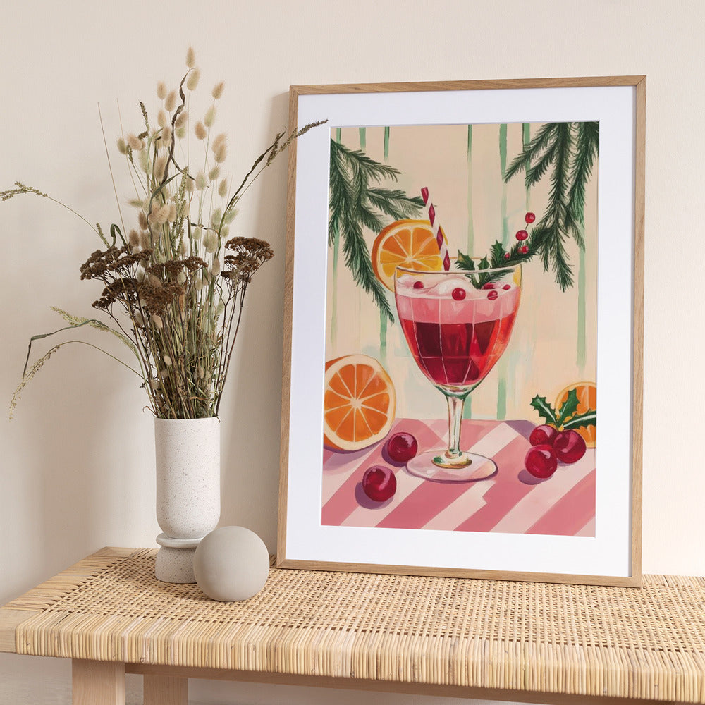 Christmas Red Cocktail - Art Print by Melloi Art Prints