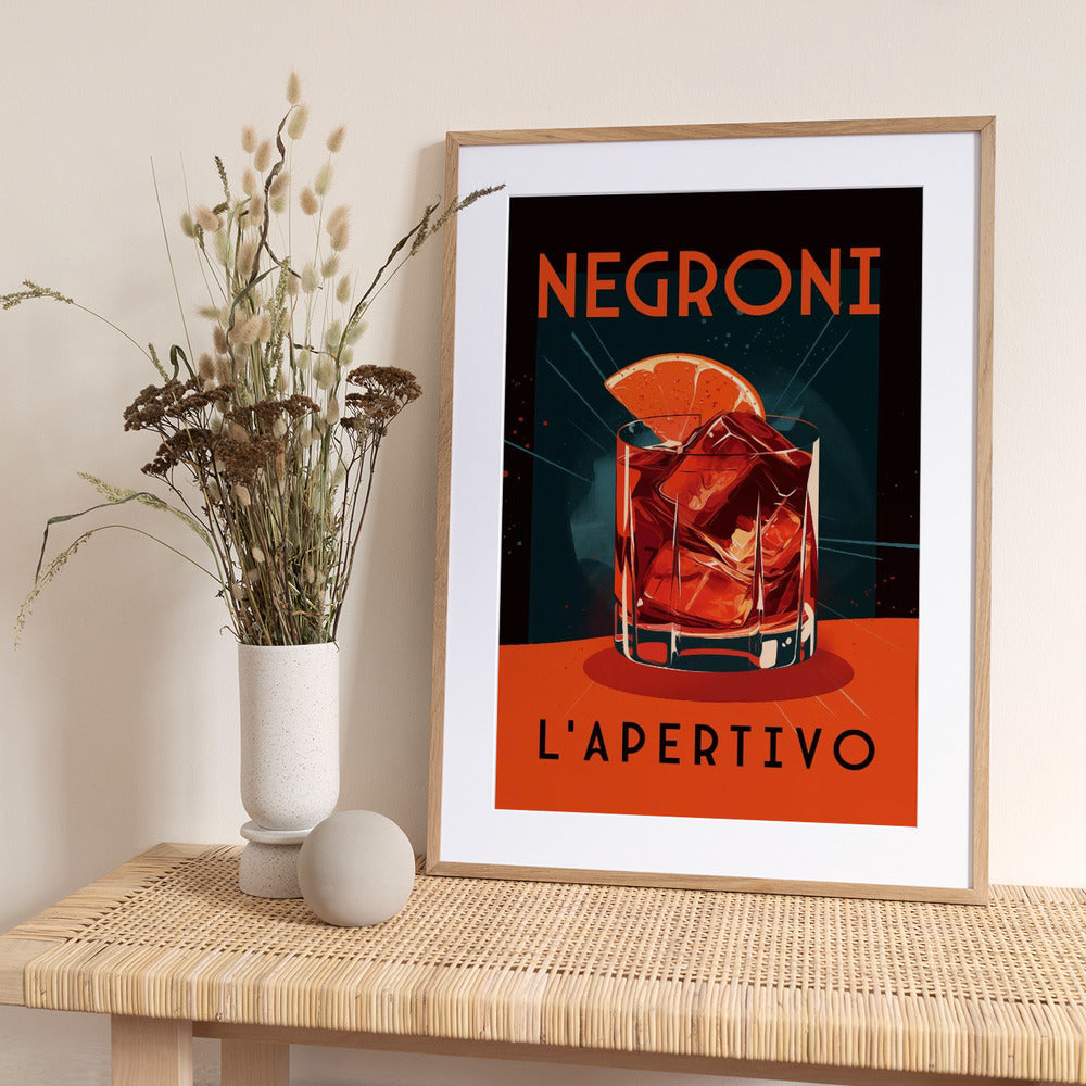Negroni L'Apertivo - Art Print by Andreas Magnusson