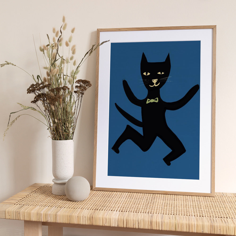 Black cat - Art Print by Sharyn Bursic