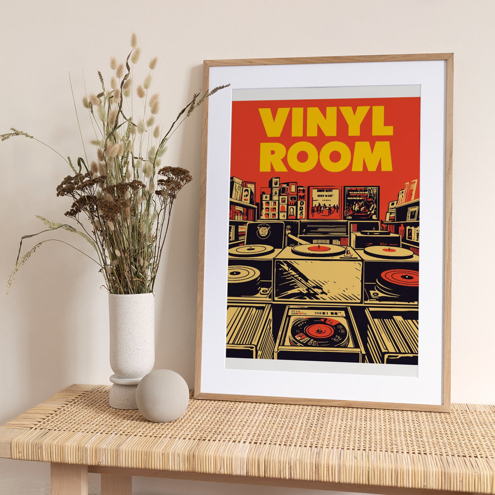 Vinyl Room Art Print - Art Print by WallChart Art Studio