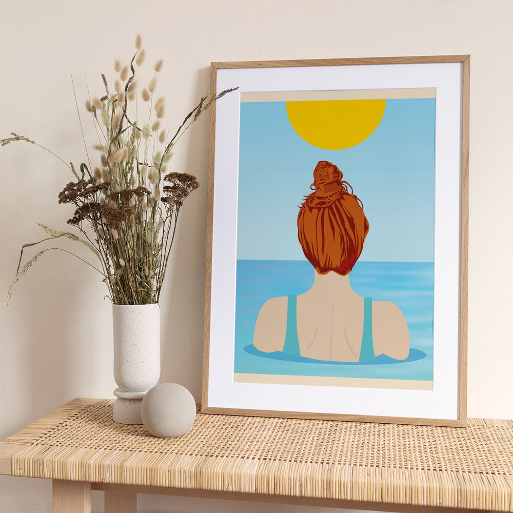 Into Water (Redhead) - Art Print by WallChart Art Studio