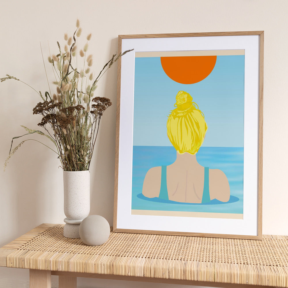 Into Water (Blonde) Art Print - Art Print by WallChart Art Studio