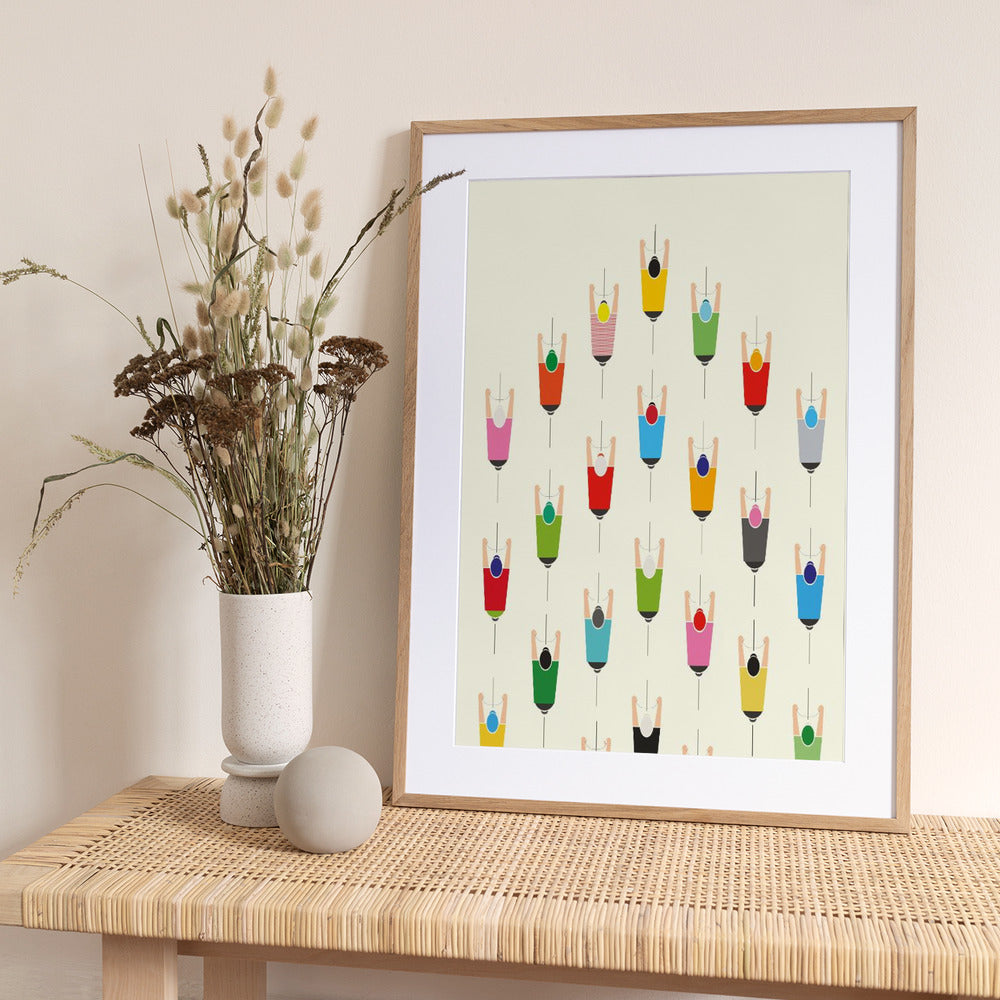 Leading the Pack Cycling Art Print - Art Print by WallChart Art Studio