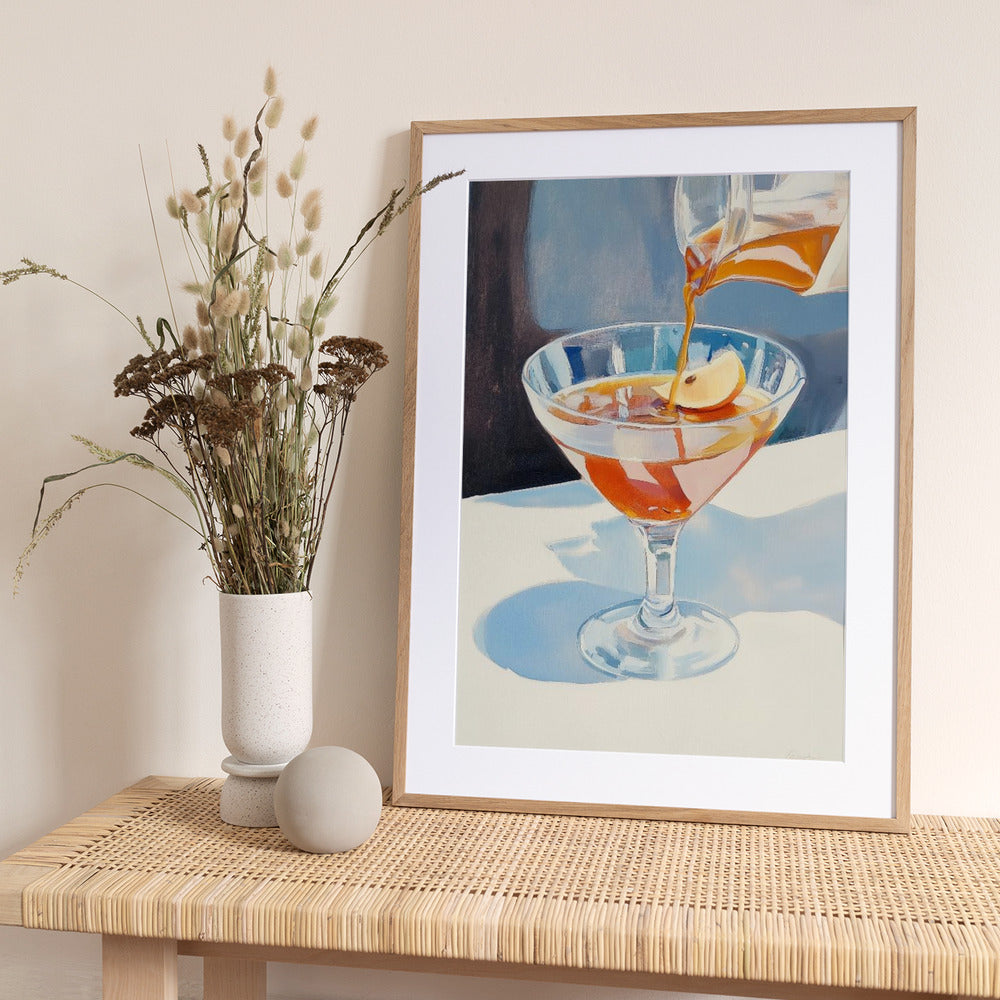 Pouring Lemon Tea into a Glass - Art Print by Melloi Art Prints