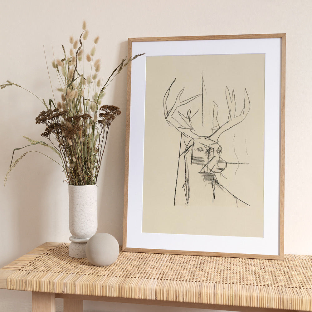 Étude Cerf (stag) No.2 - Art Print by cartissi