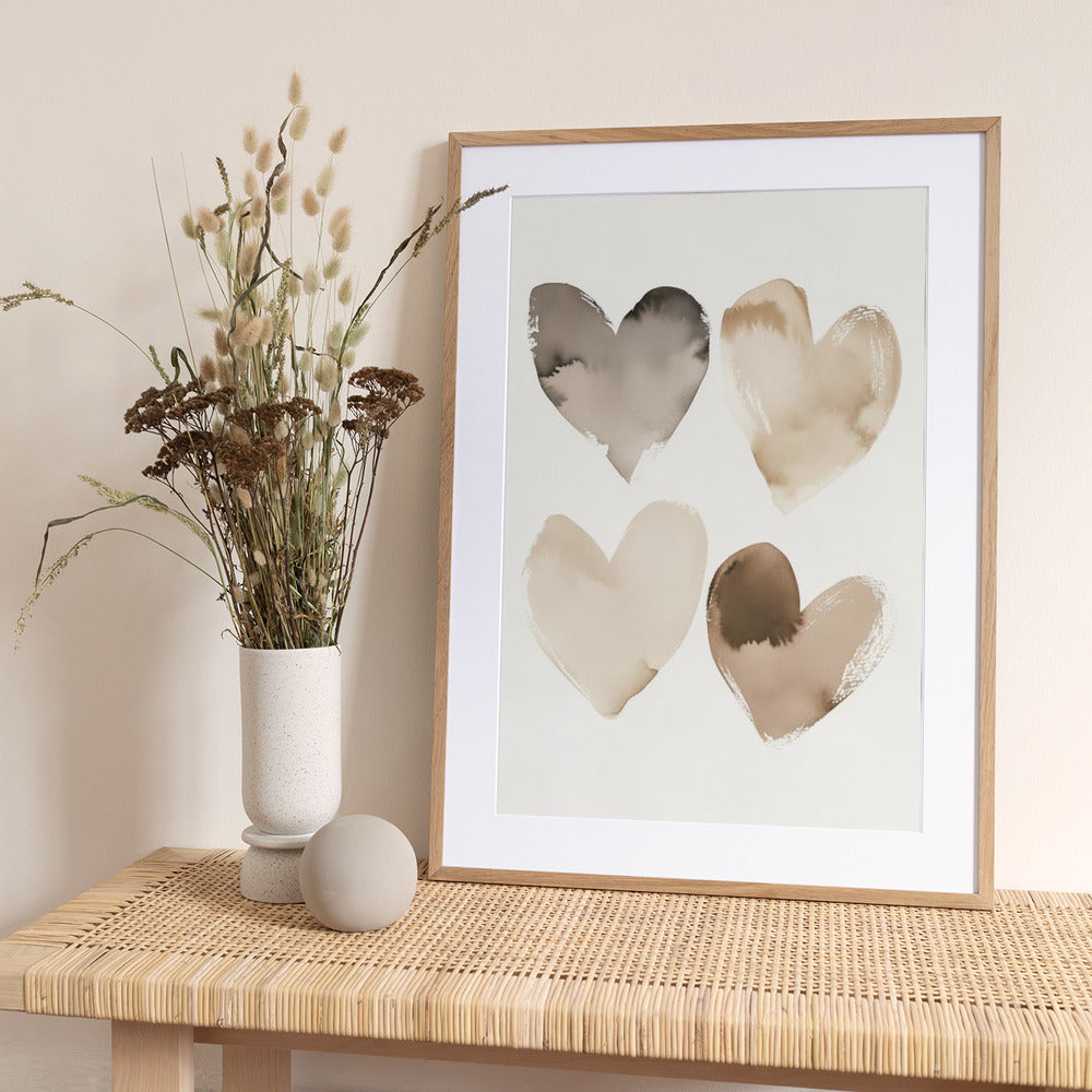 Earthy Hearts - Art Print by Treechild