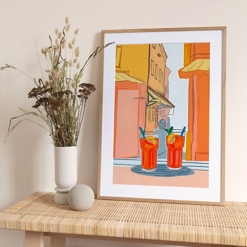 Two Aperols Please! - Art Print by Uma Gokhale
