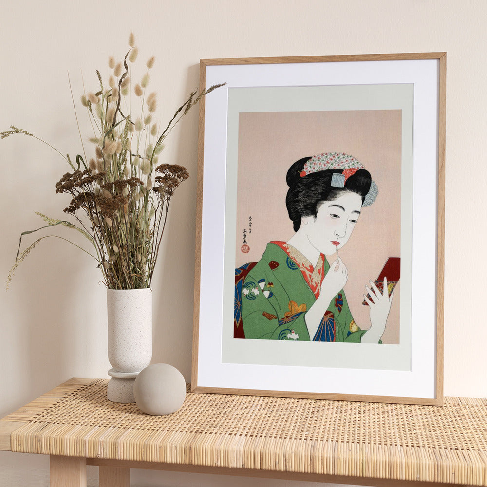 Woman Applying Rouge (1920) - Art Print by Goyō Hashiguchi