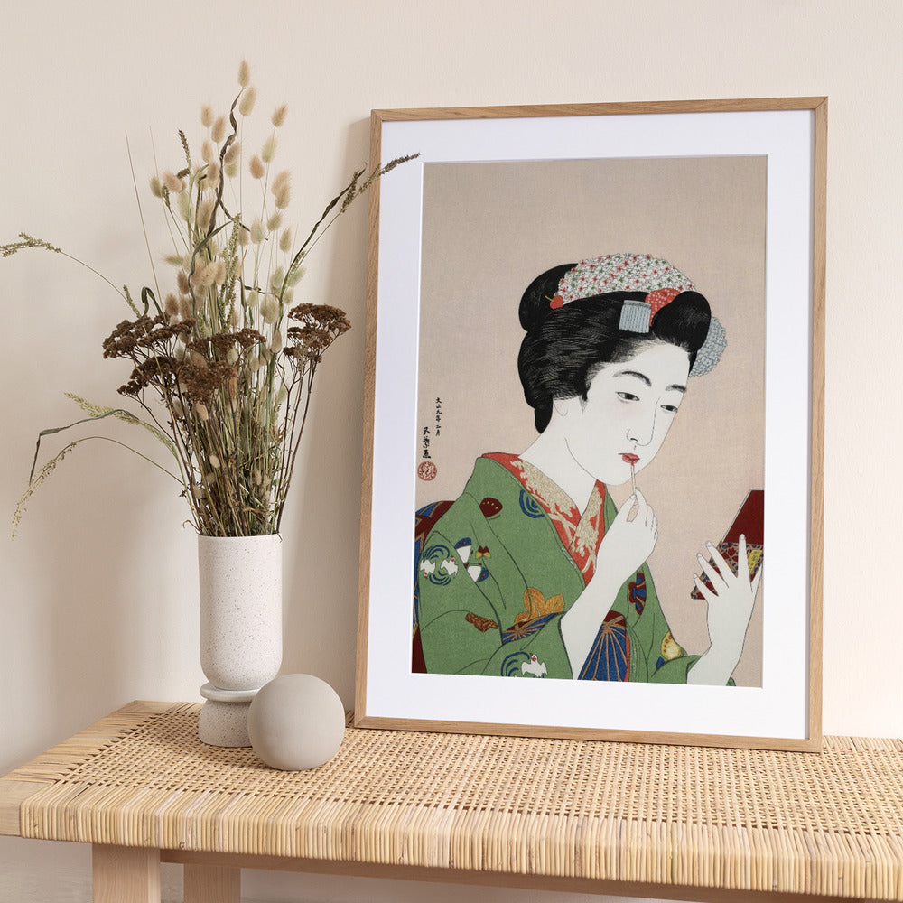 Woman Applying Rouge (1920) - Art Print by Goyō Hashiguchi