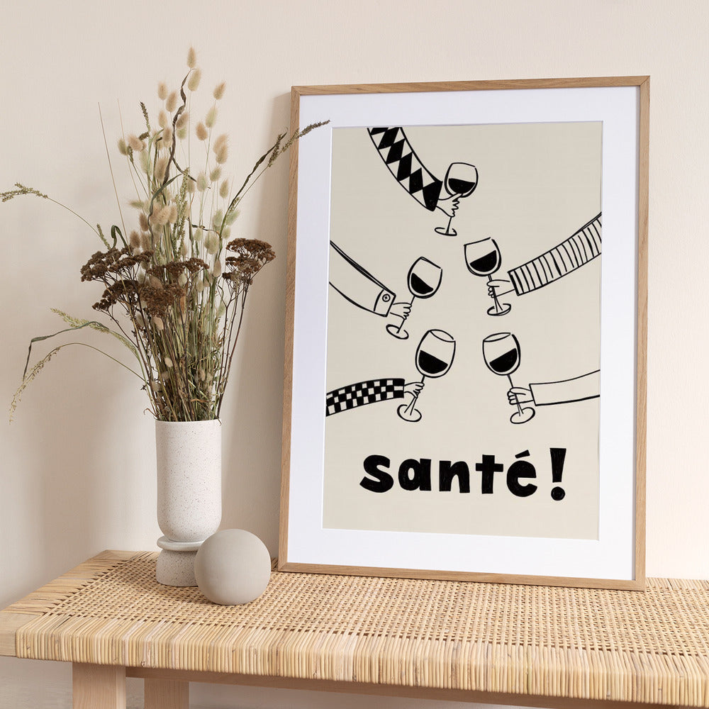 Santé Wine Party with Friends - Art Print by Rio Soléy