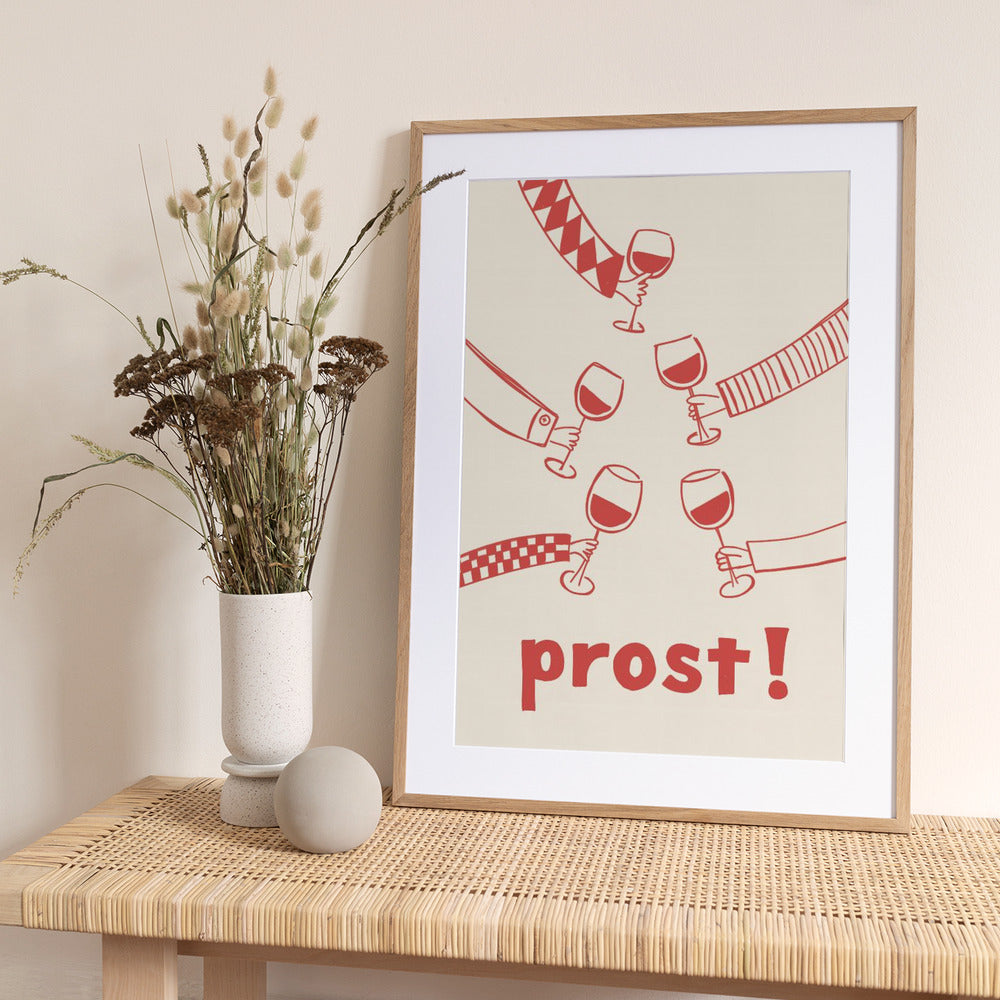 Prost! Wine Party with Friends - Art Print by Rio Soléy