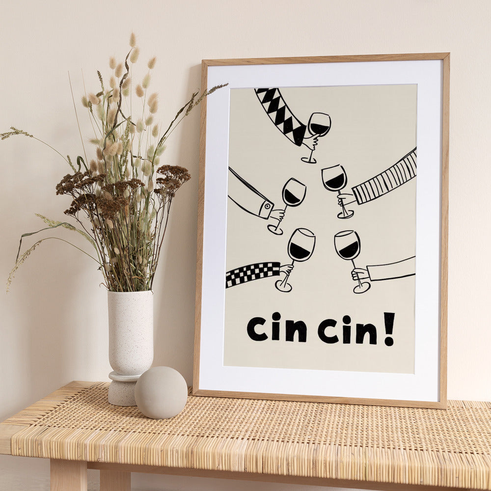 Cin cin! Wine Party with Friends - Art Print by Rio Soléy