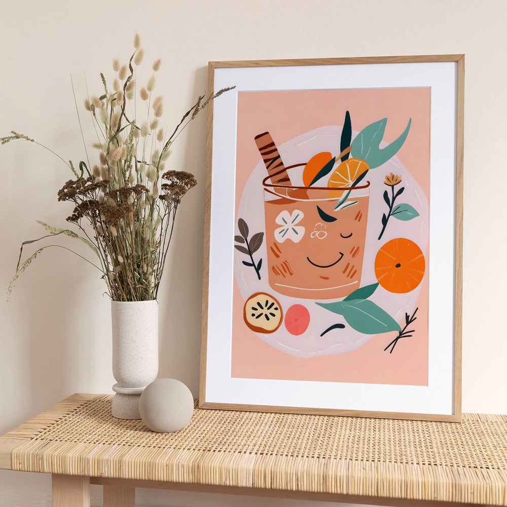 Cinnamon & Orange Cocktail - Art Print by Uma Gokhale