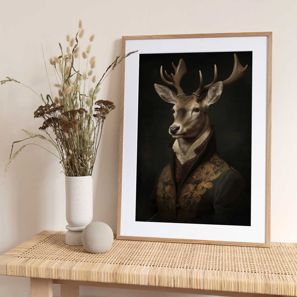 Stag Portrait - Art Print by Andreas Magnusson