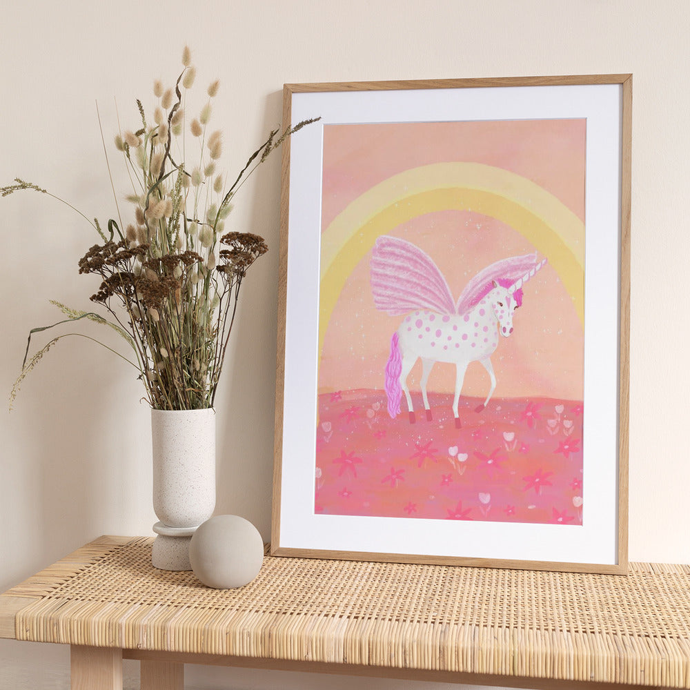 Pink Unicorn - Art Print by Aliya Putrus