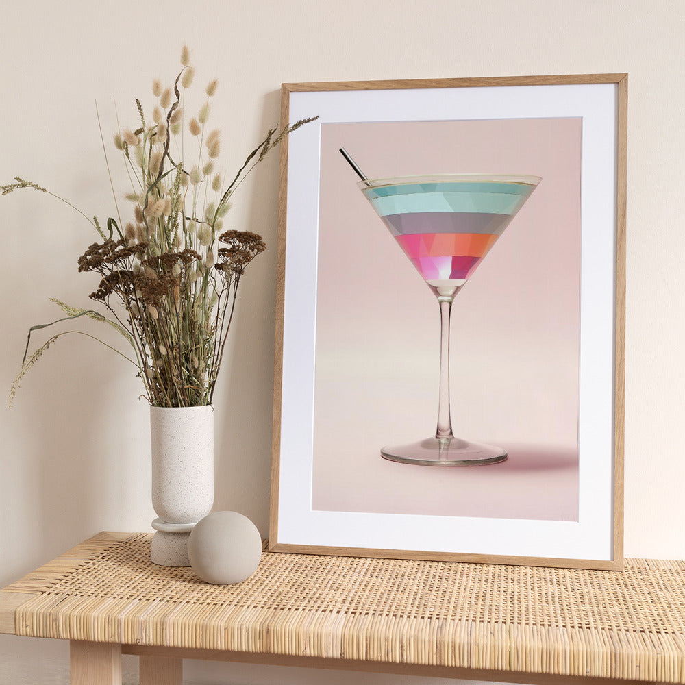 Striped Martini - Art Print by Andreas Magnusson