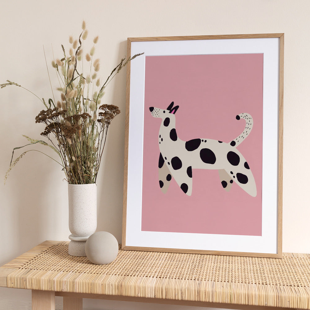 Spotted Pooch Stroll - Art Print by Treechild
