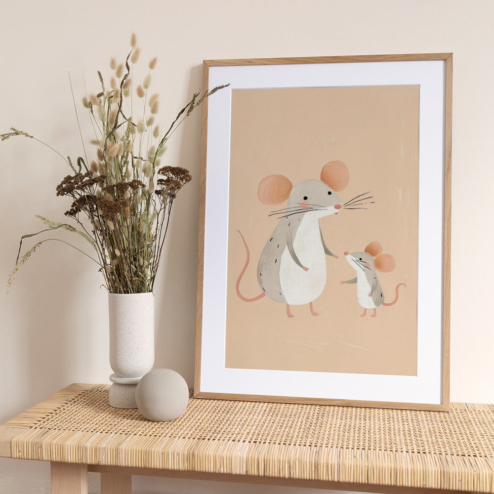 Mouse Family Portrait - Art Print by Treechild