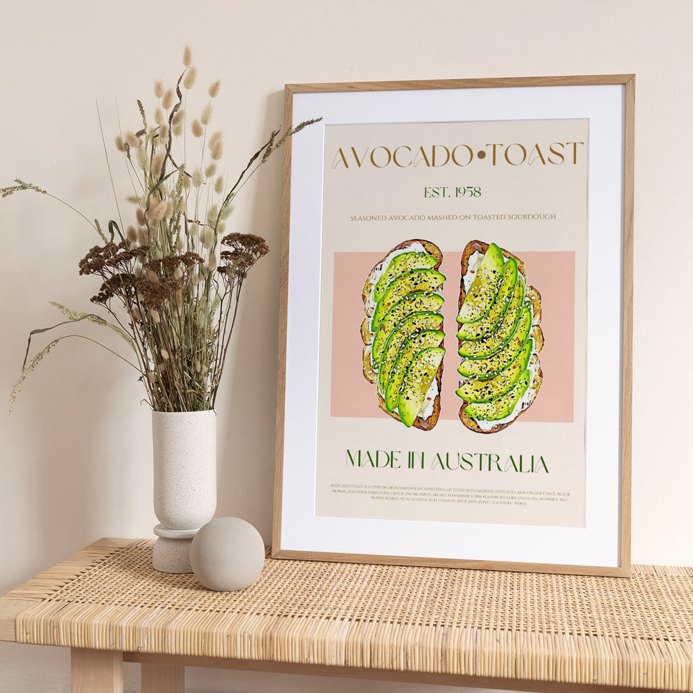 Toast with Avocado - Art Print by Nazma Khokhar