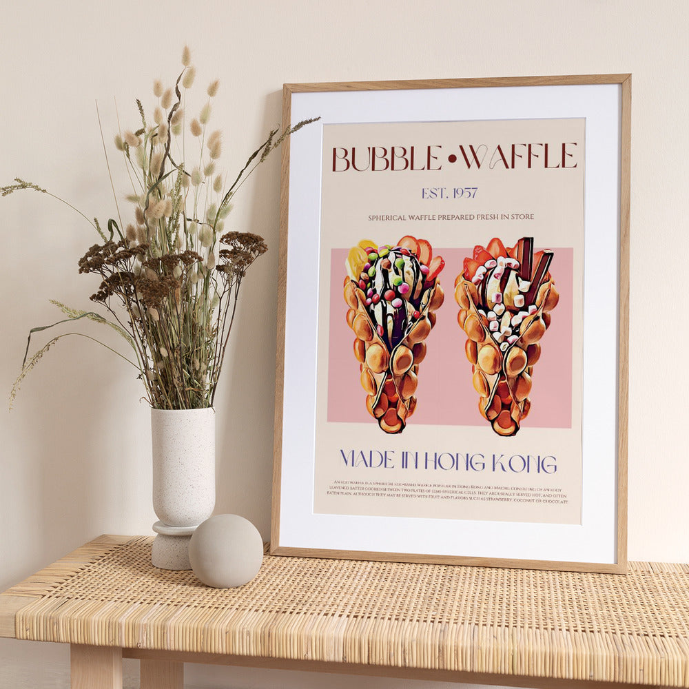 Bubble Waffle Delight - Art Print by Nazma Khokhar