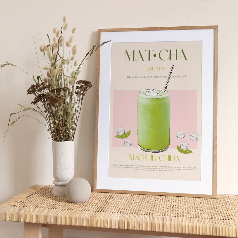 Chilled Matcha Drink - Art Print by Nazma Khokhar