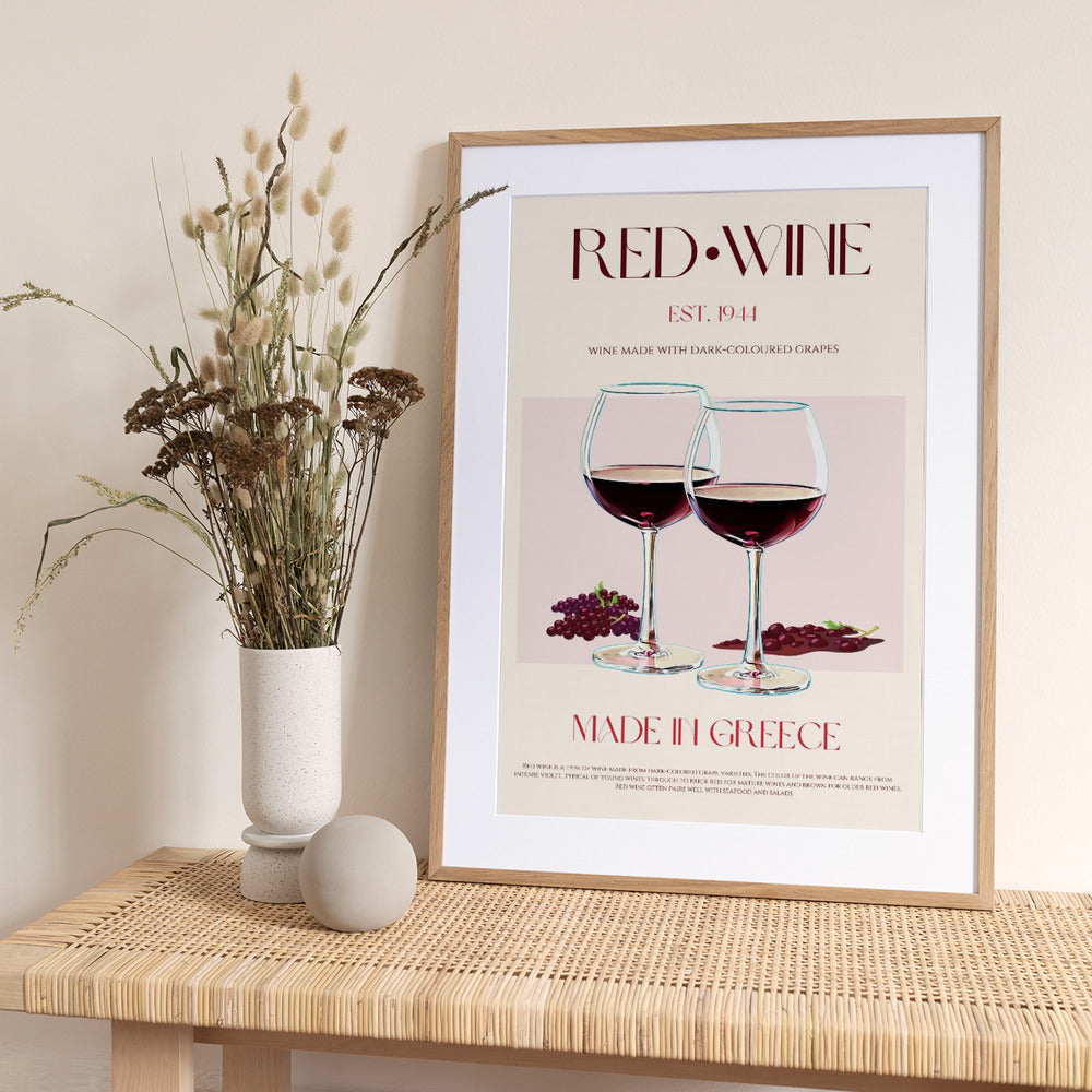 Greek Wine Elegance - Art Print by Nazma Khokhar