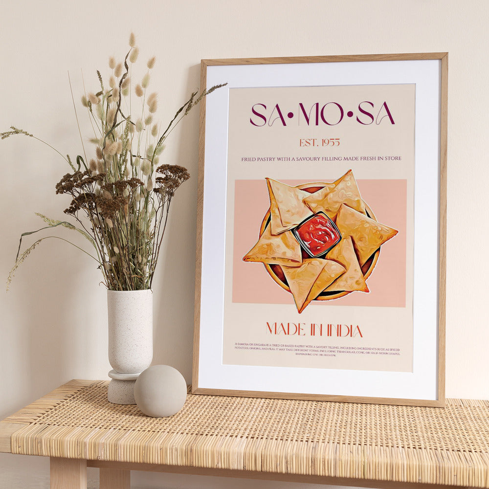 Indian Fried Samosas - Art Print by Nazma Khokhar
