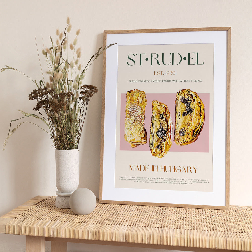 Golden Strudel Slice - Art Print by Nazma Khokhar