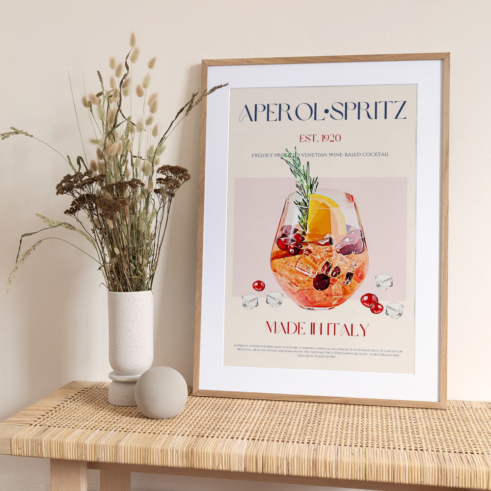 Aperol Spritz Cocktail - Art Print by Nazma Khokhar