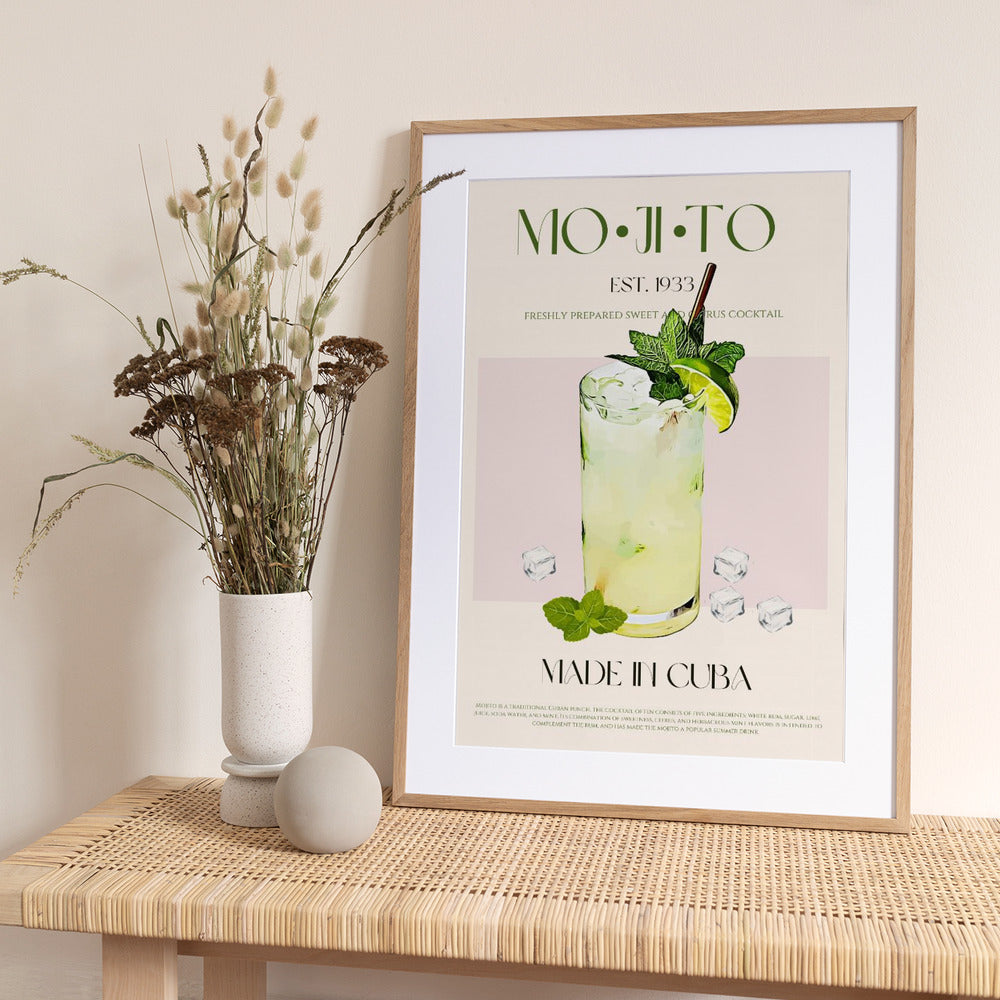 Mojito Print Cocktail - Art Print by Nazma Khokhar